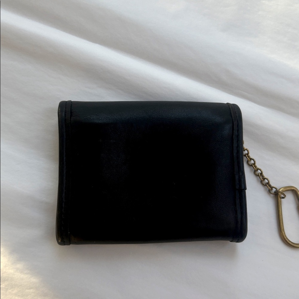 Vintage Coach Y2K Black Leather Wallet with Solid Brass Keychain - Never Used! - Picture 2 of 6